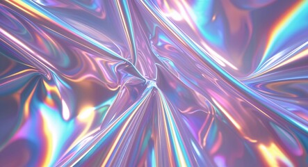 Holographic patterns background or illustration with iridescent rainbow effects