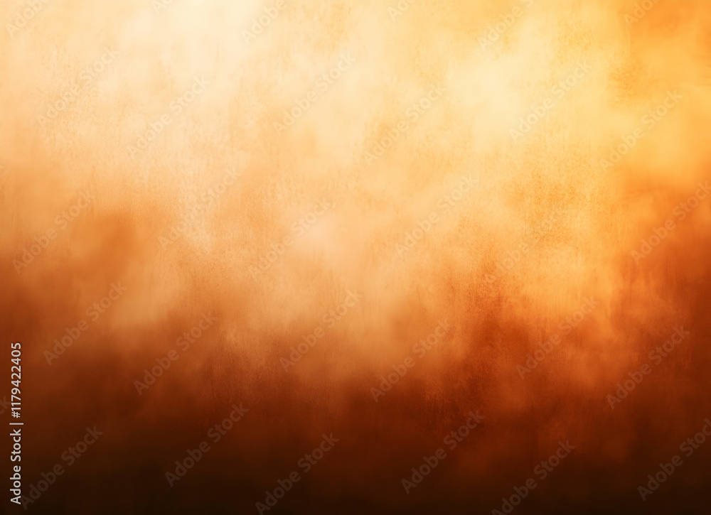 Poster warm gradient texture with soft amber and orange clouds of colorful atmospheric serenity