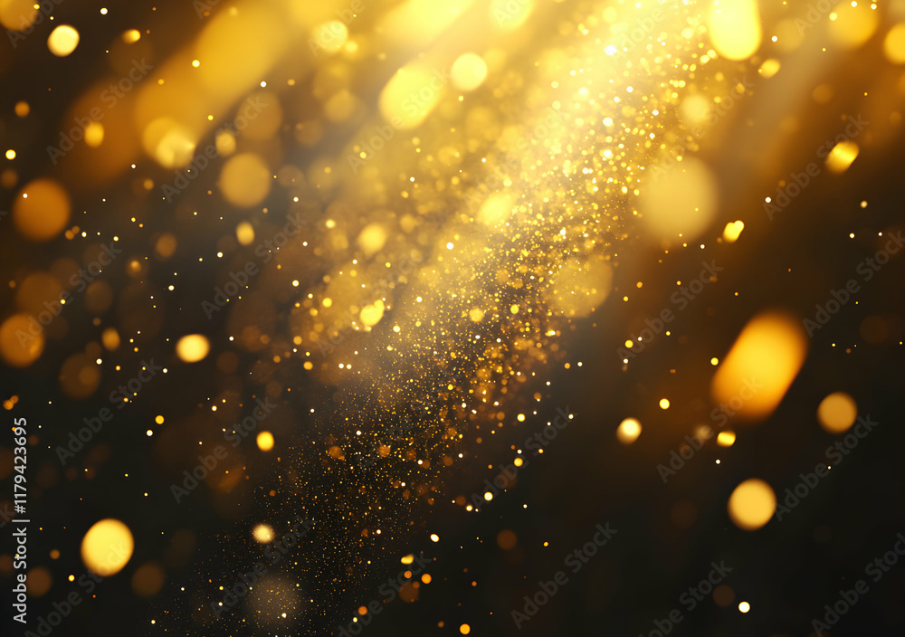 Aufkleber golden bokeh lights creating a magical and warm abstract background atmosphere
