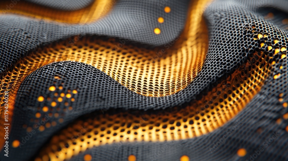 Aufkleber abstract golden and black mesh texture: a captivating study in geometric patterns and modern design
