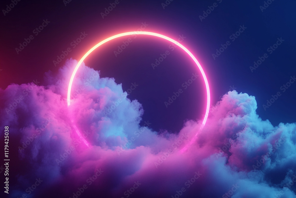 Poster abstract futuristic tech-inspired background with vivid lighting effects ai generative technology