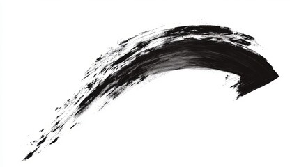A thick line drawn with black watercolor.