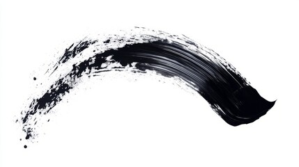 A thick line drawn with black watercolor.