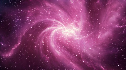 A swirling nebula, bathed in starlight, illuminates the vast cosmic canvas