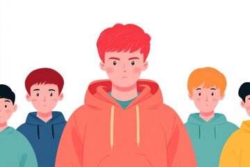 Obraz premium Group of Young People with Different Hair Colors and Expressions