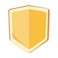 Stylized Yellow Shield Icon Flat design.