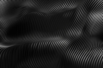 3d render, abstract black background with wavy lines made ai generative
