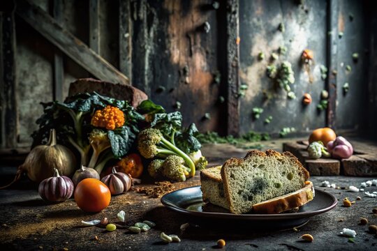 Dark Room, Spoiled Food, Fear of Darkness, Food Decay, Achluophobia Concept