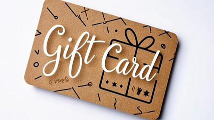 gold gift card on white background with text