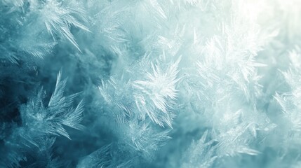 Frost patterns create intricate designs on a cold winter morning in a frozen landscape. Generative AI