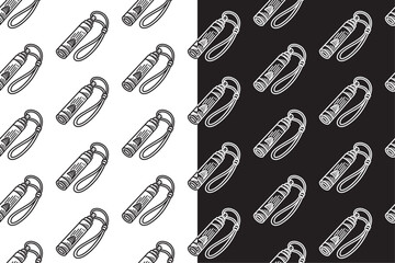 emergency whistle with hanger doodle seamless pattern on black white background set. hatching whistle background. outdoor whistle engraving wallpaper. pattern background with whistle for adventure