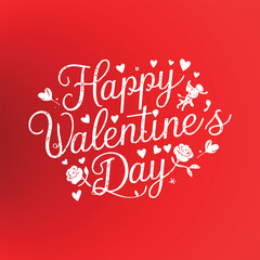 happy valentine’s day typography in vector