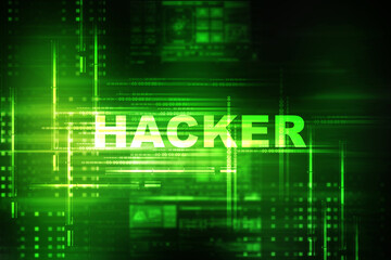 2D illustration Hacked data online code background
