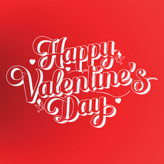 happy valentine’s day typography in vector