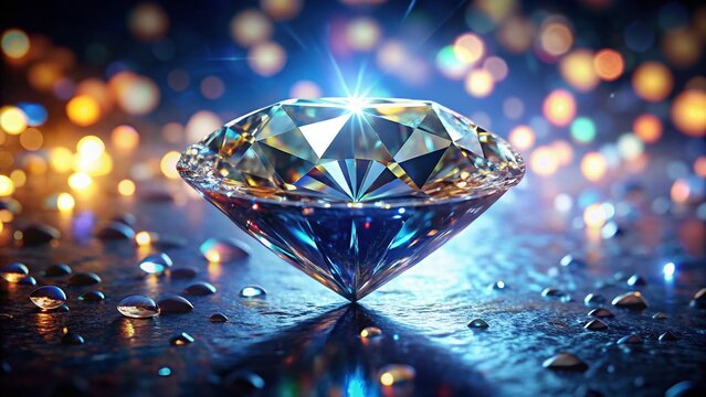 Dazzling Brilliant Cut Diamond Close-Up: Low Light Sparkle and Fire