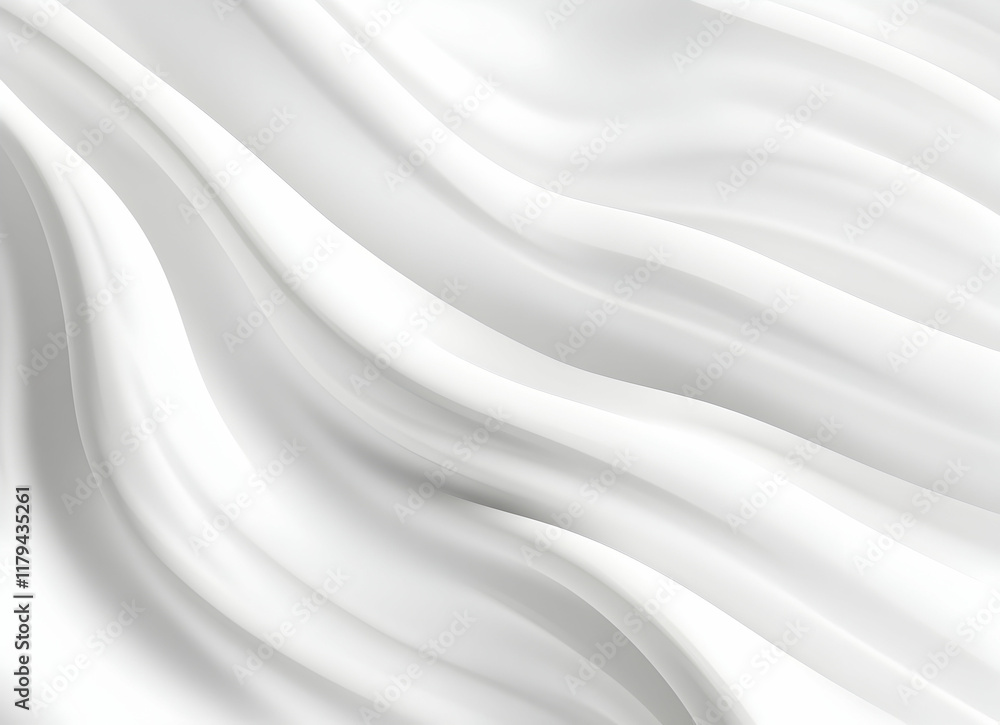 Poster abstract white fabric waves creating a sense of movement and flow in minimalist style