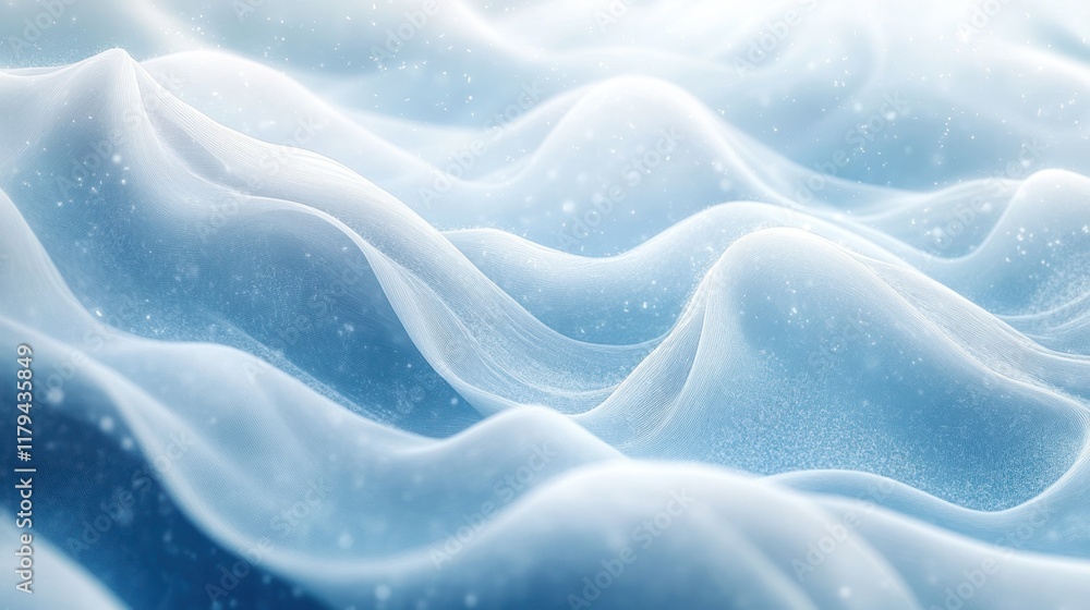 Aufkleber waves of soft fabric create an ethereal atmosphere with gentle blue hues and delicate textures. gene