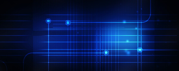 2d illustration Abstract futuristic electronic circuit technology background