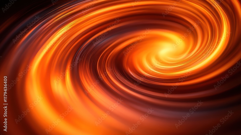 Poster swirling patterns of orange and gold create a mesmerizing abstract vortex in cosmic space. generativ