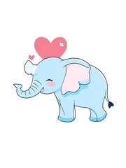 Obraz premium Elephant heart vector image white background