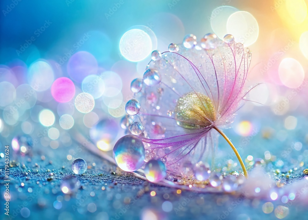 Poster delicate translucent structure, abstract bokeh background, minimalist macro photography