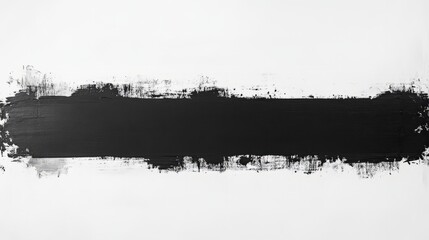 A single bold horizontal black straight line fading at the edges on white