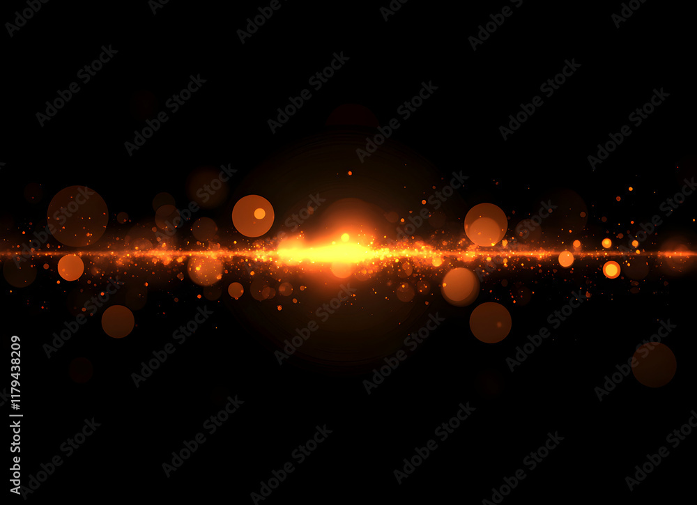 Aufkleber vibrant abstract light art with glowing bokeh patterns in warm luminescent tones