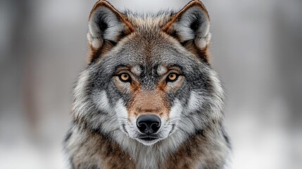 Fototapeta premium Majestic Wolf with Intense Gaze. Generative AI