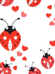 Ladybug heart vector image white background