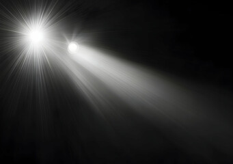 Obraz premium Ethereal Light Beams Piercing Darkness in a Mystic Atmosphere of Cosmic Beauty