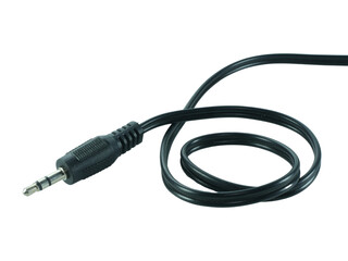 Wire cable of usb and adapter isolated on white background with clipping path.Electronic Connector.Selection focus.