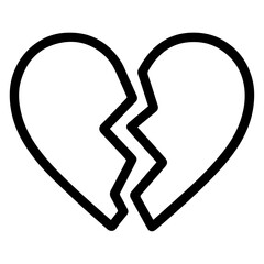 Broken heart vector icon.