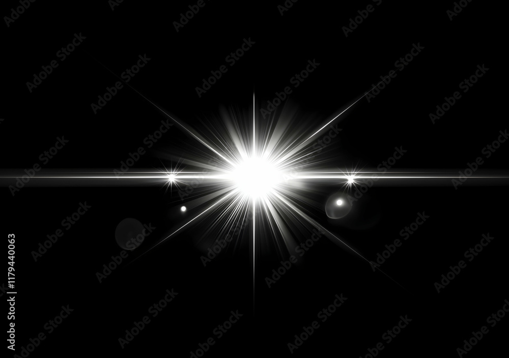 Aufkleber bright white light burst against a black background creating abstract patterns