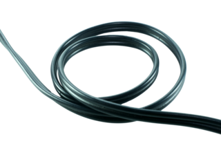 Wire cable of usb and adapter isolated on white background with clipping path.Electronic Connector.Selection focus.