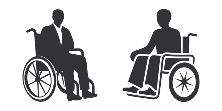 wheelchair  silhouette vector illustration