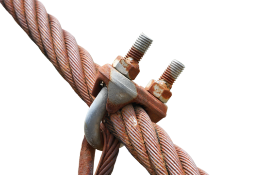 Large steel bars rust isolated on white background.