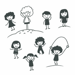 set of cartoon people