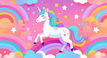 Unicorn patterns background or illustration with magical pastel colors