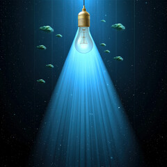 Lamp illuminates chaos in space with beams of light