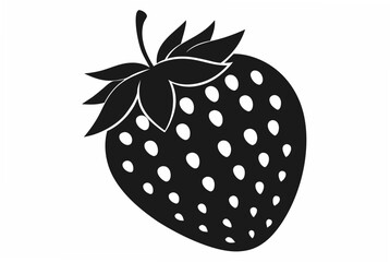 strawberry  silhouette vector illustration white background