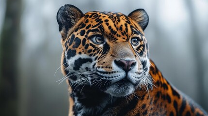 Obraz premium Majestic Close-Up of a Wild Jaguar. Generative AI