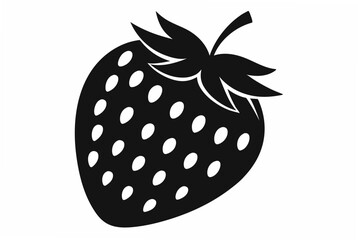 strawberry  silhouette vector illustration white background