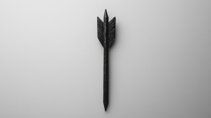 Minimalistic black arrow with a thick shaft pointing left, clean white canvas