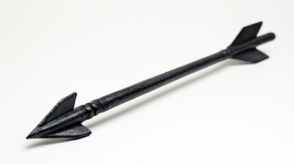 Bold black arrow with a thick shaft and sharp tip pointing upward on white