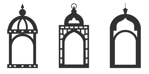 Lantern  silhouette icon  vector illustration