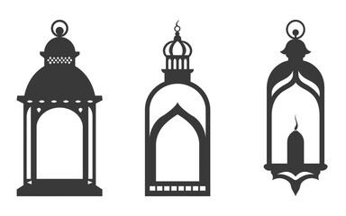Lantern  silhouette icon  vector illustration