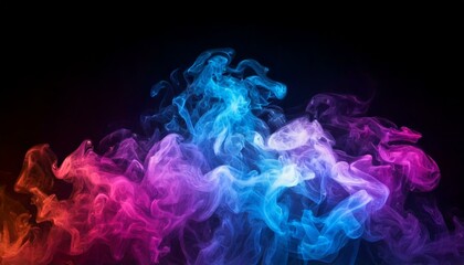 Obraz premium Colorful smoke isolated on black background. Abstract background for design.