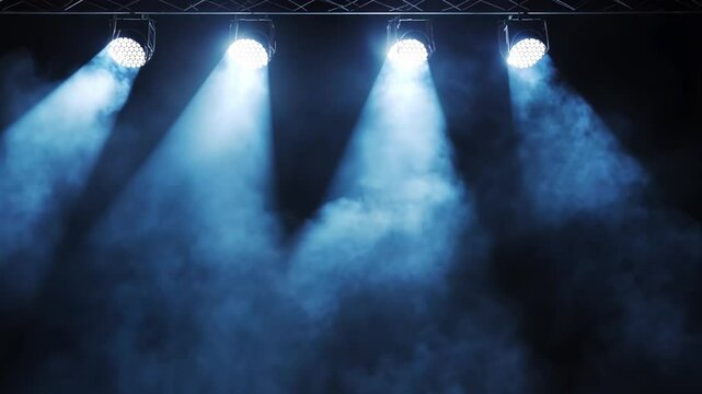 smoke rising with bright spotlights