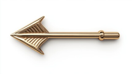 A small, elegant arrow icon in gold, pointing upward, isolated on white 
