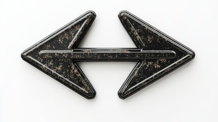 A pair of intersecting arrows in bold black, isolated on a white background